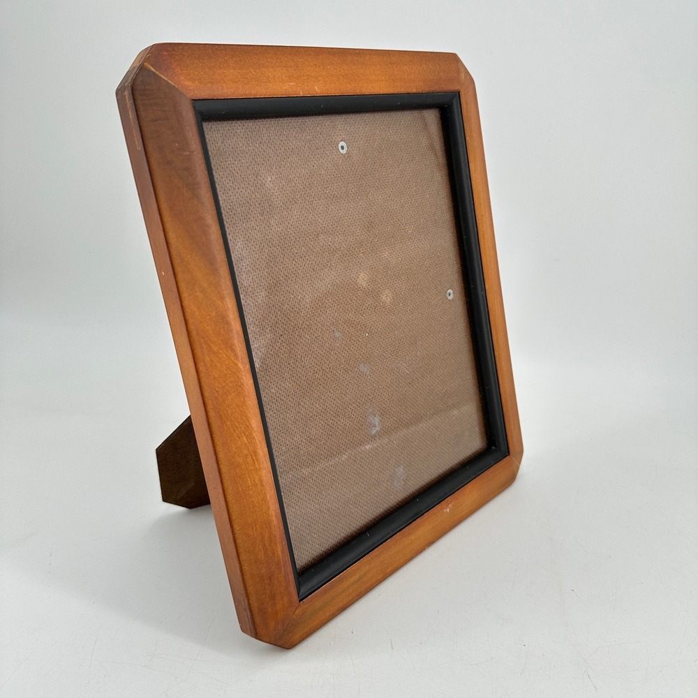 Vintage Solid Wood 8x10 Picture‎ Frame Warm Honey Brown Black Trim Easel Back - Picture 2 of 8